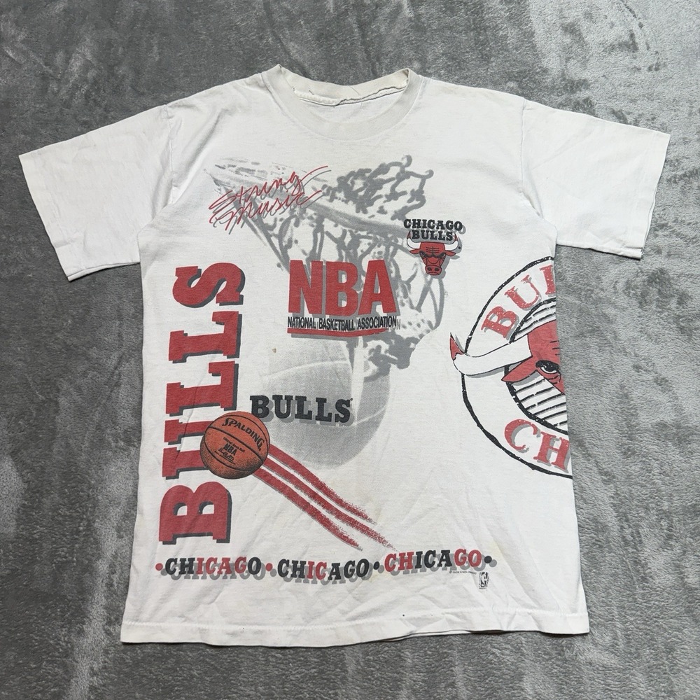 Chicago Bulls Aerial Assault Shirt Salem Sportswear 20.5x27 Single Stitch 90s
